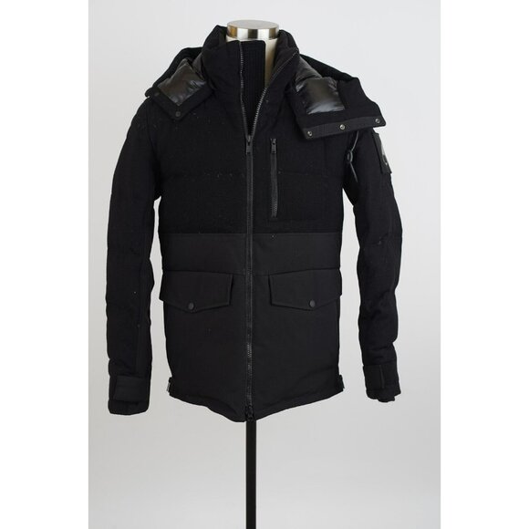 Moose Knuckles Flemington Men's Wool Blend Down Jacket Black Size Small